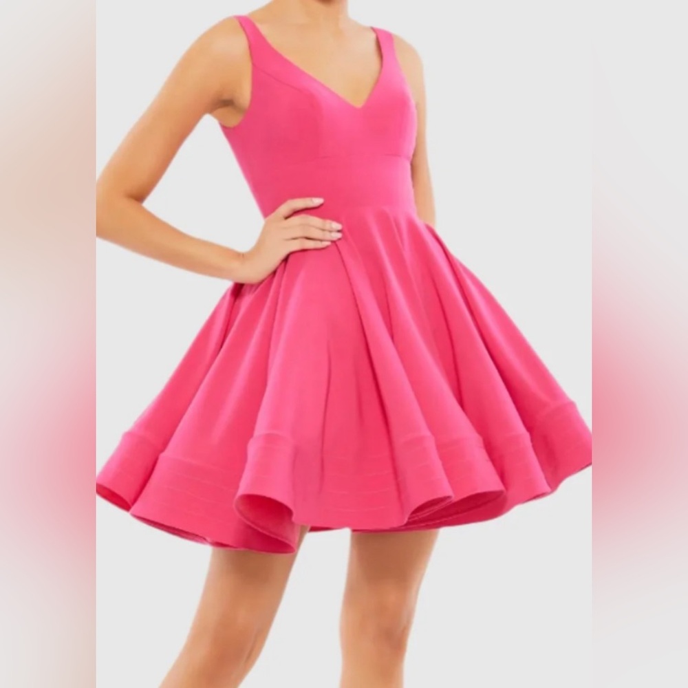 New With Tags, never worn, Mac Duggal V Neck Fit & Flare Mini Dress, Size 12